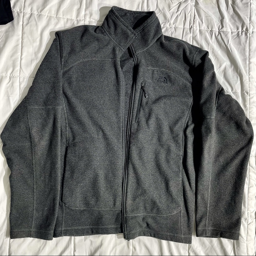 The North Face charcoal grey full zip 4 pocket jacket large